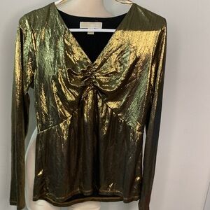 Michael kors women’s size medium Gold Metallic Long Sleeve Top